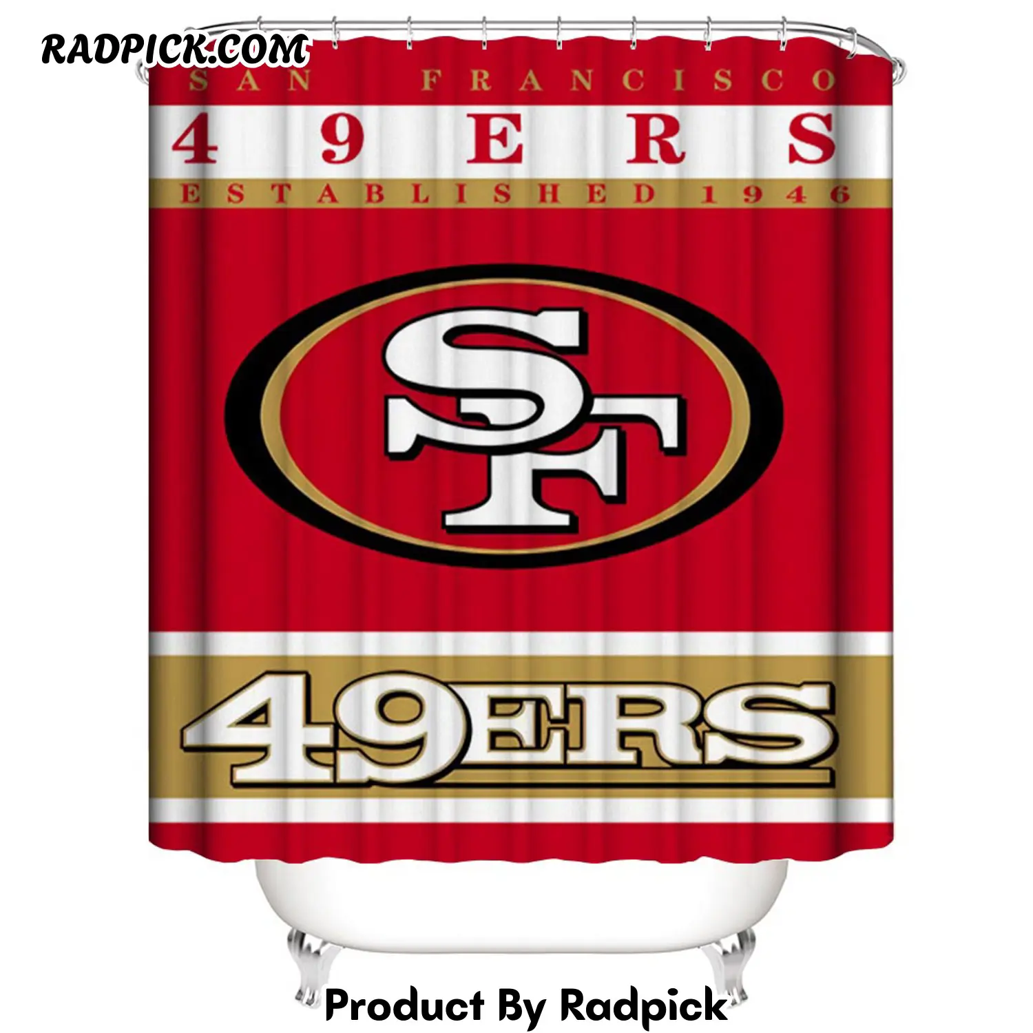 Football team flag san francisco 49ers shower curtain rp387908